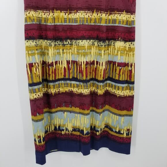Pendleton Abstract Sheath Dress 10 Cotton Cap Sleeves Scoop Neck Southwestern - Picture 9 of 11